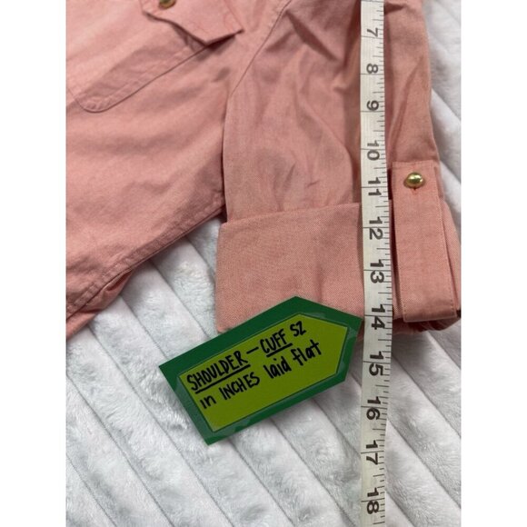 Talbots Pullover Shirt w/ Pearl Snap Button Pockets & Folded Sleeve Women's M - Picture 9 of 12